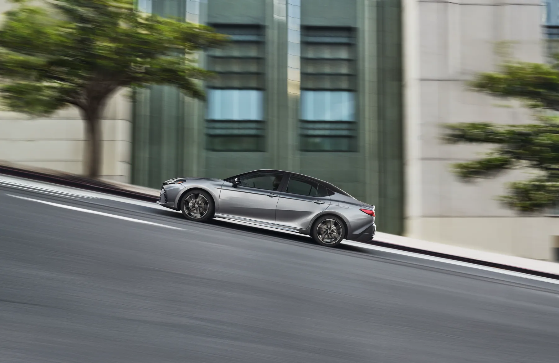 Silver 2025 Toyota Camry XSE in side profile